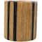 Brown Banana Leaf Handmade Linear Wrapped Accent Table with Navy Stripes